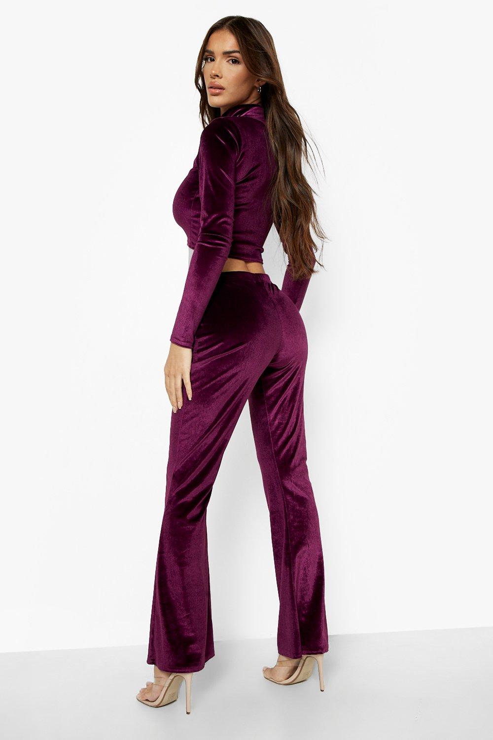 Pantalon discount campana terciopelo